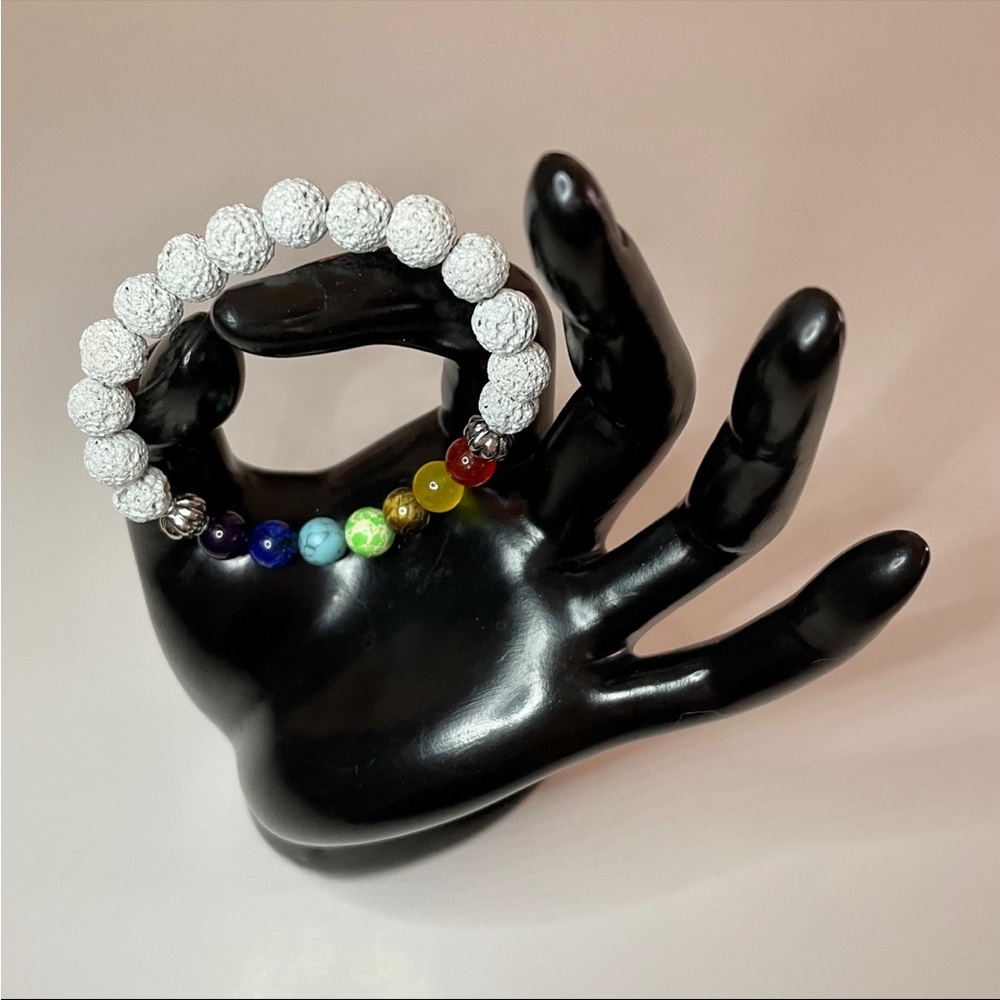 Chakra & Lava Rock Bracelet
